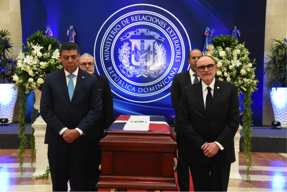 GUARDA DE HONOR EN LAS HONRAS FUNEBRES DEL EMBAJADOR DE LA REPUBLICA DOMINICANA EN MEXICO, SU EXCELENCIA ALEJANDRO GONZALEZ PONS, EN EL CENTRO DE CONVENCIONES DE LA CANCILLERIA DOMINICANA, EL 29 DE MAYO, 2019.